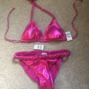 Metallic pink bikini